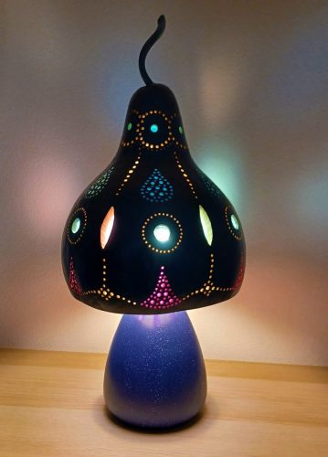 Lampe champignon bleue